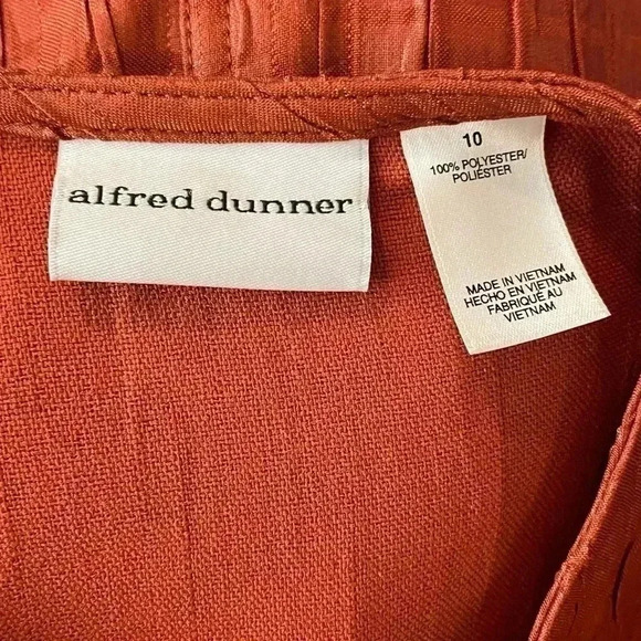 Alfred Dunner Sz 10 Lightweight Croc/Snake Embossed Blazer Jacket Burnt Orange - Picture 3 of 7